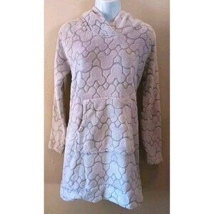 DISNEY Mickey Mouse Hoodie Sleep Shirt Cozy Warm Fuzzy Tunic Top Gray XS S